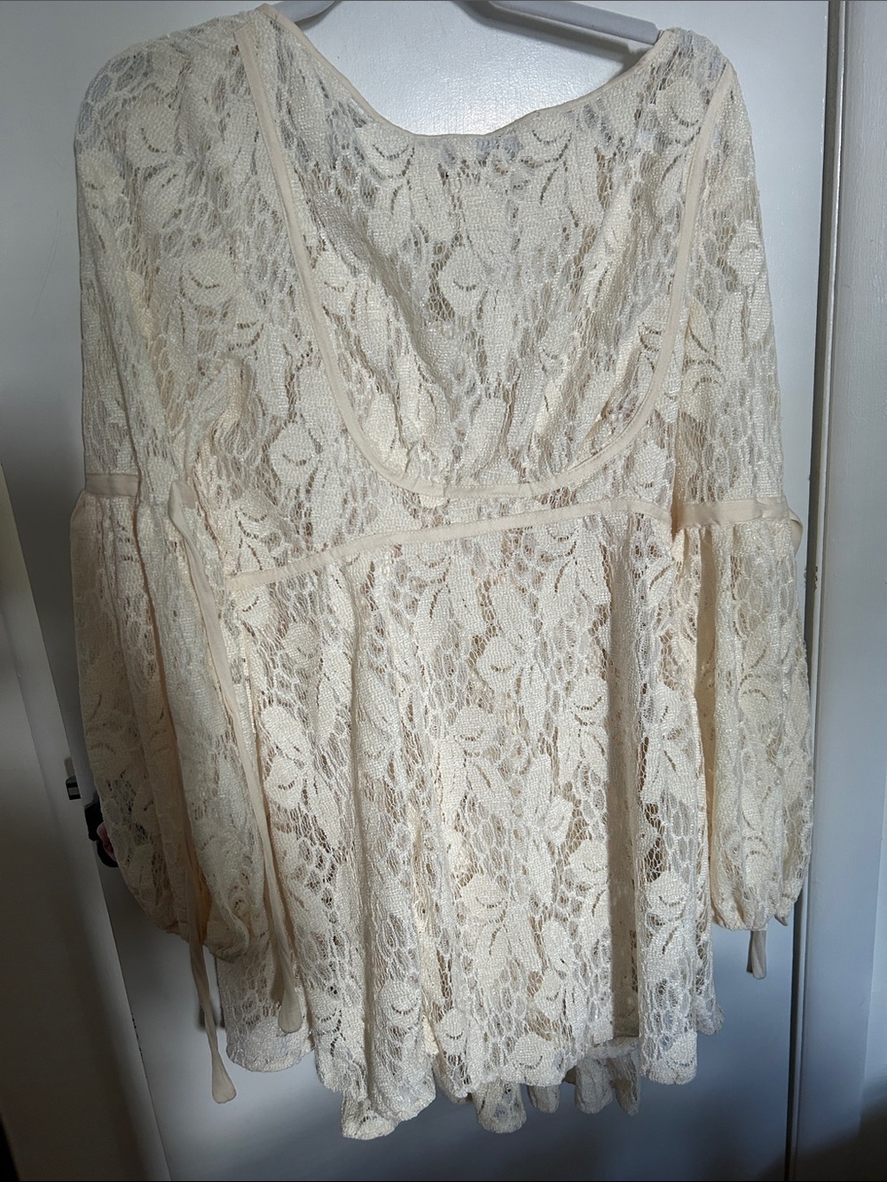 Free People Ivory Lace Peplum 2 piece dress set nwt original $128